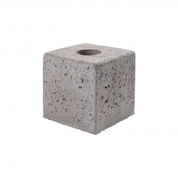 betonsokkel 150x150x150mm - Sparing Ø50mm - Grijs