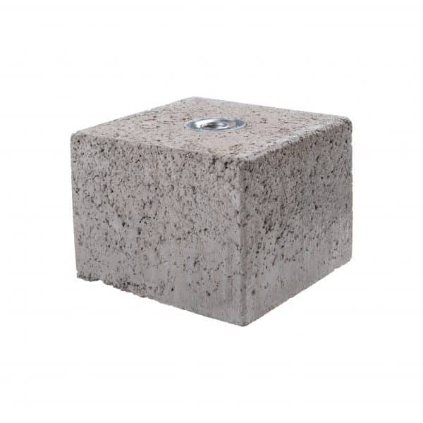 goedkope betonpoeren kopen 200x200x150mm - M24 huls- Grijs