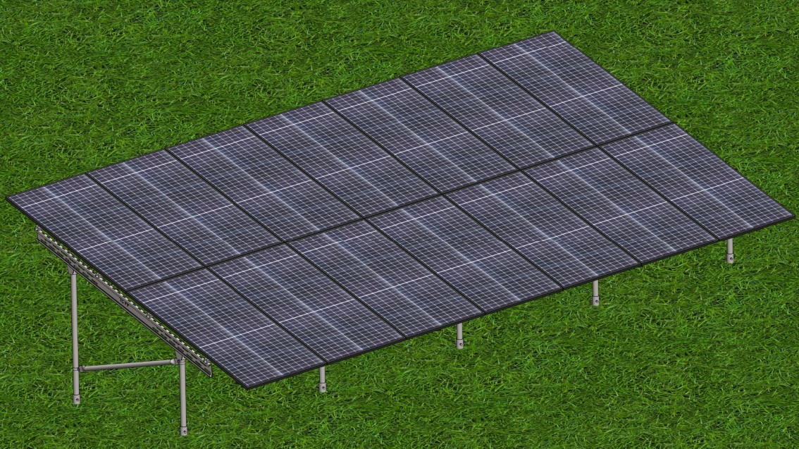dubbele solar opstelling fundatie